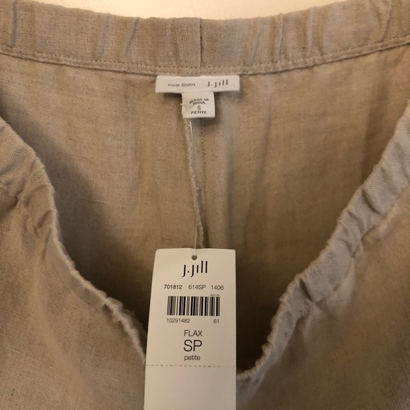 NWT J. JILL Crop Capri Linen Pants Elastic Waist - Picture 6 of 8
